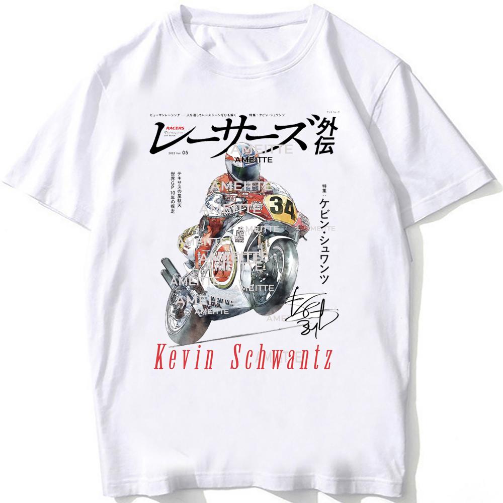 Kevin Schwantz 34 Gp 500cc Race Legend Rider T-shirt Unisex Unisex Manica Corta Cool Ragazzo Ciclo Top Bianchi Unisex Motocicletta Ride Magliette