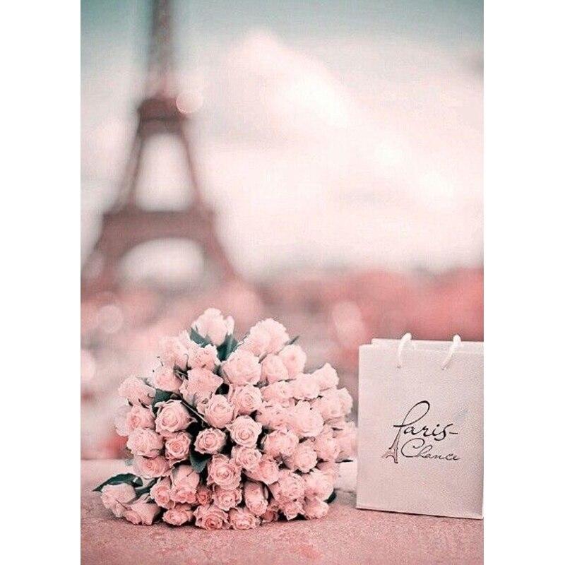 

5D DIY Алмазная картина Розовая роза Алмазная вышивка Крестиком Ремесла Полный круглый дрель Домашний декор Ручной подарок Full Round 20x25CM