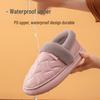 Women's & Men's Waterproof Leather Cotton Slippers for Autumn/Winter 2025 - Indoor/Outdoor, Non-Slip, Heel-Covering Design.