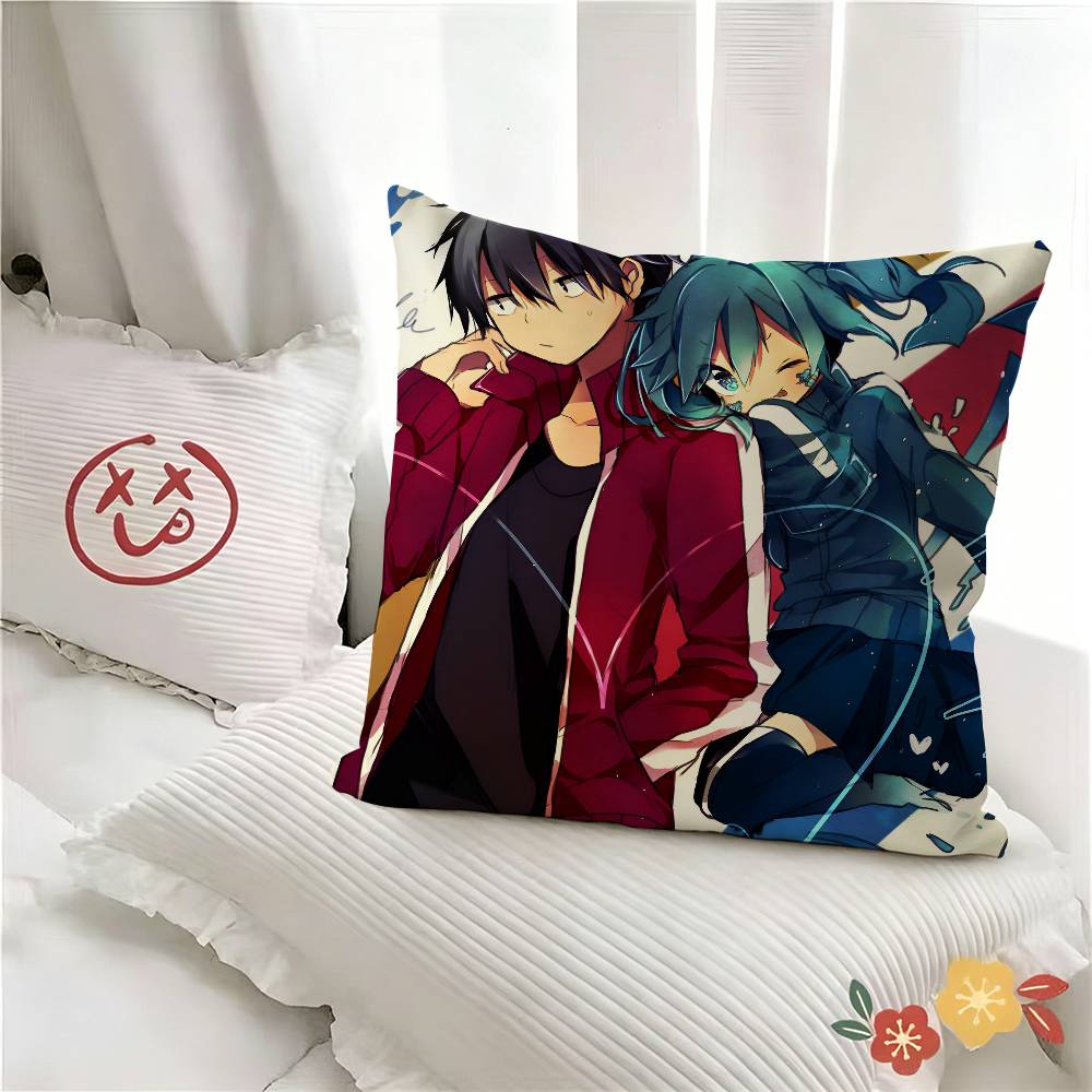 Pc Anime KKageRoUU PPrOjeCtT Pillow Case Fashion Square Pillowcase Bedroom Sofa Room Ins Decoration Leisure