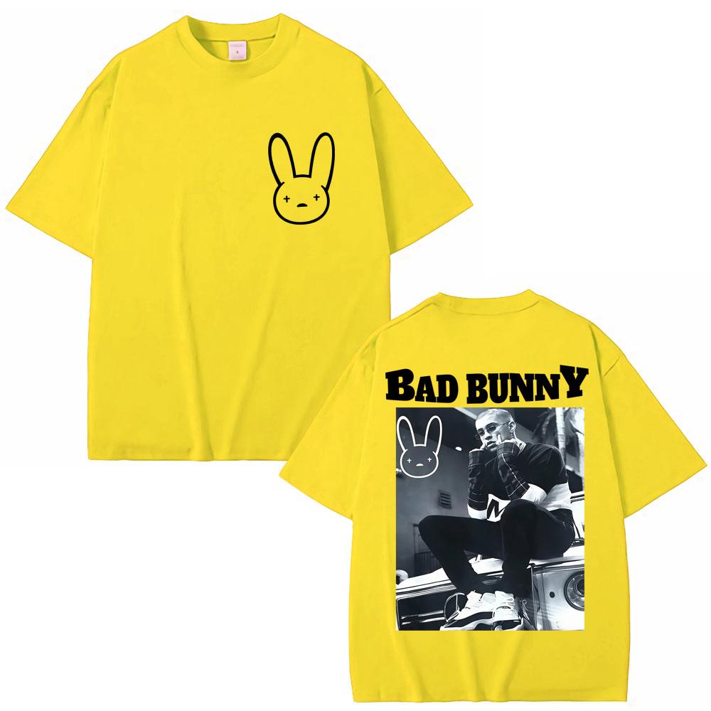 Rapper BAD BUNNY Vintage T Shirt Unisex Women Hip Hop Fashion High Quality Tshirts Oversized 100 Cotton T Shirts Streetwear Gifts