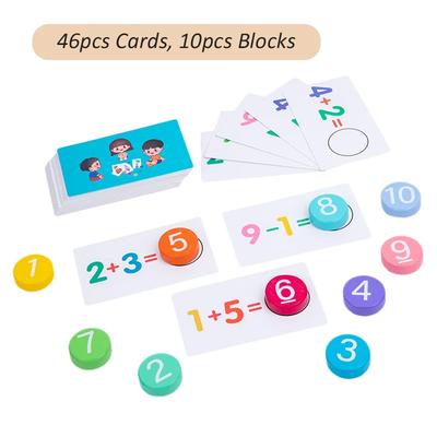 Çocuk Ahşap Matematik Oyuncak Dijital İşlem Kartları Blok Oyunu Montessori Eğitim Oyuncakları Çocuklar İçin Öğretim Materyalleri Erken Öğrenme