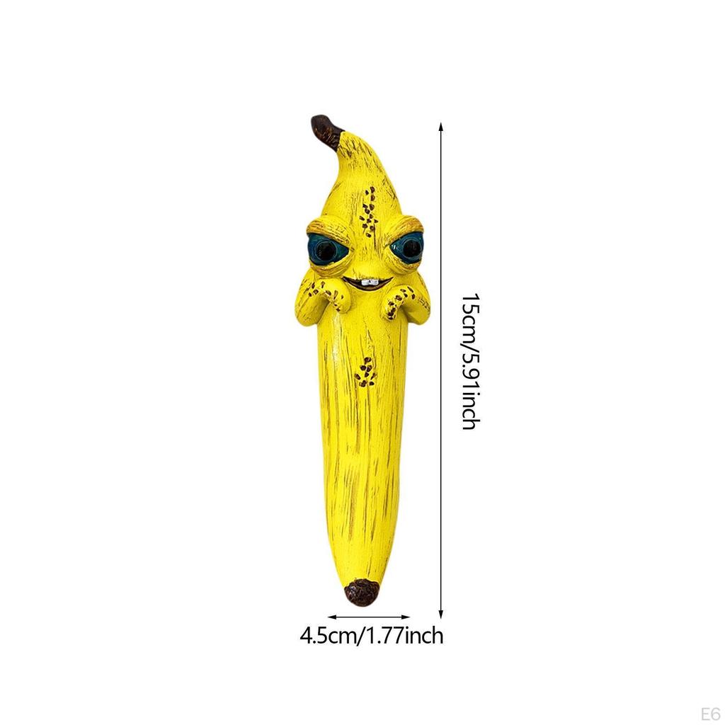 Resin Banana Statue Modern Fruit Sculpture for Office Patio TV Cabinet single eye