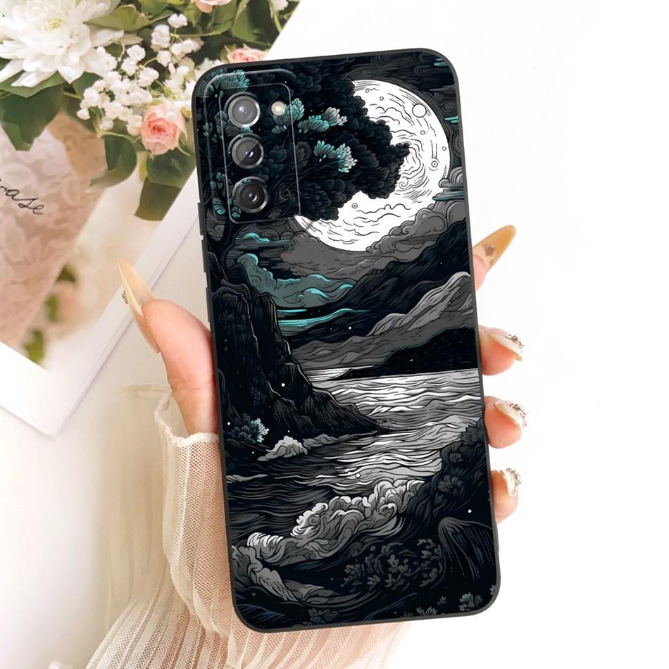 Pour Samsung Galaxy S20 S20+ S20FE Étui de téléphone Peinture Plage Crépuscule Mode Pour Samsung S 20 S20 FE 5G 4G Pare-chocs Souples en Silicone