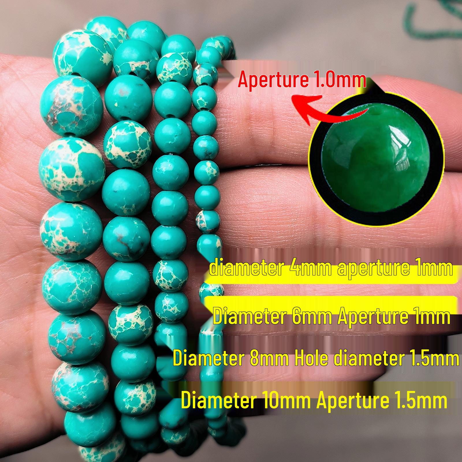 Turquoise High-Density Round Beads for DIY Jewelry, Jade Buddhist Beads, Wood Bead Accessories. Diameter 4mm, Hole 1mm