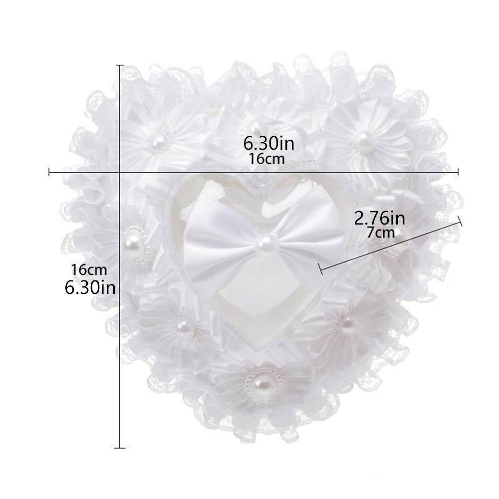 Flower Decorated Heart Shaped Ring Box Luxury Wedding Ring Box Ring Bearer Box  Proposal Event