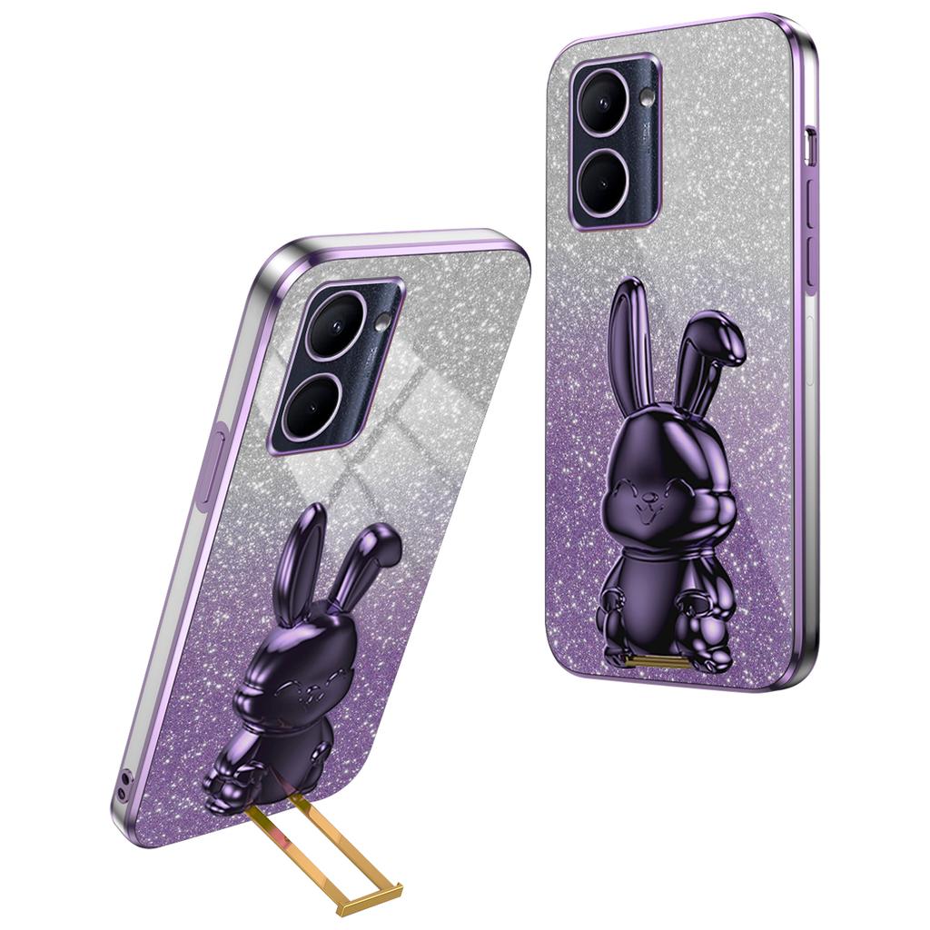 For Realme C33 4G/C33 2023 4G Rabbit Phone Case Support Kickstand PC+TPU Protective Cover