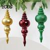 Decorative Hanging Ornaments for Home 6 Pcs Finial Drop Christmas Ornament, Glitter Shatterproof Plastic Tree Decorations Decoration Holiday Decor DIY