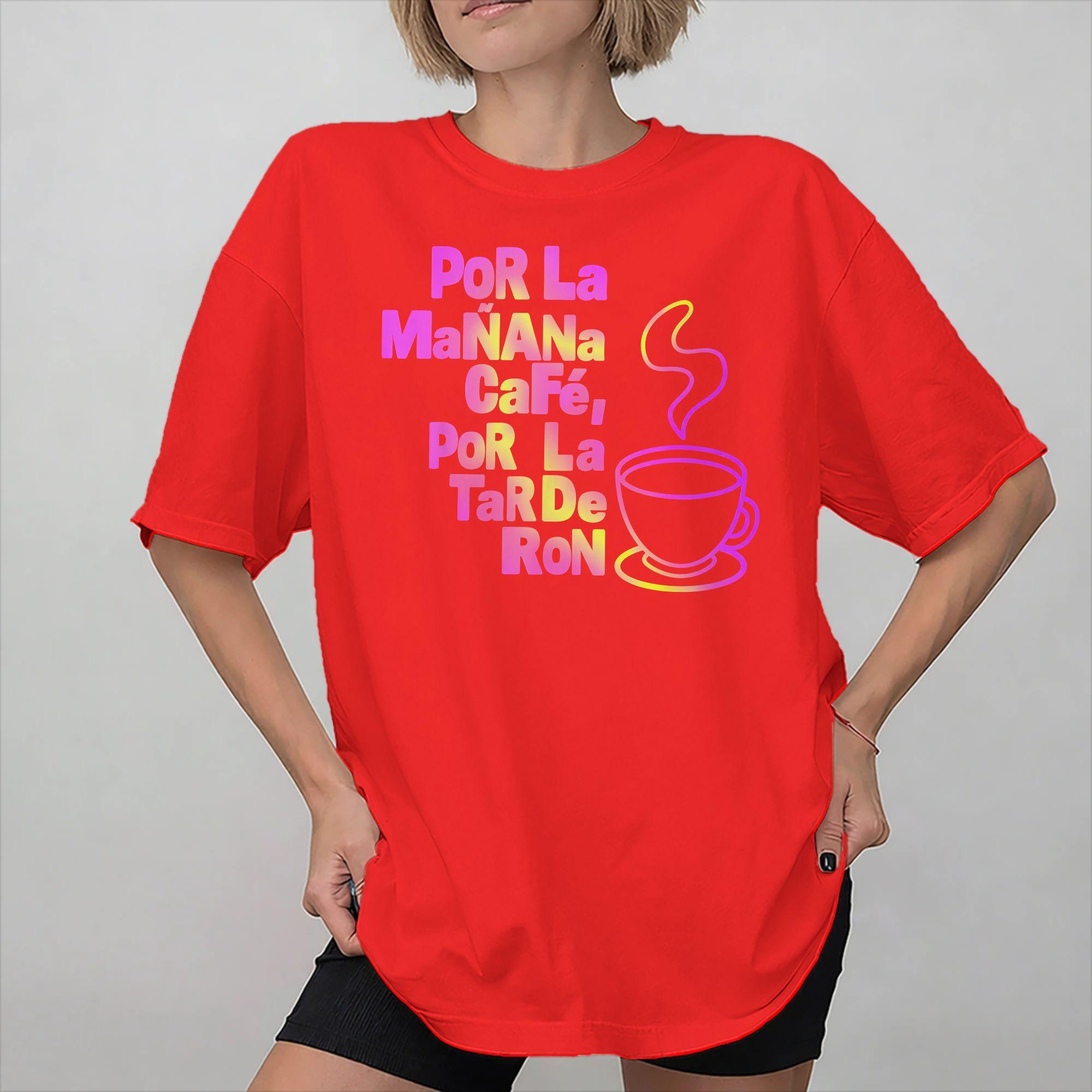 

Por la Unisexana cafe por la tarde ron Graphic T Shirts Unisex Women 100 Cotton Tee Shirt Clothes S