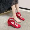 Red High Heels Sub Original Genuine Lolita Olit Cute Thick Heel Soft Sister Small Leather Shoes Lo Student