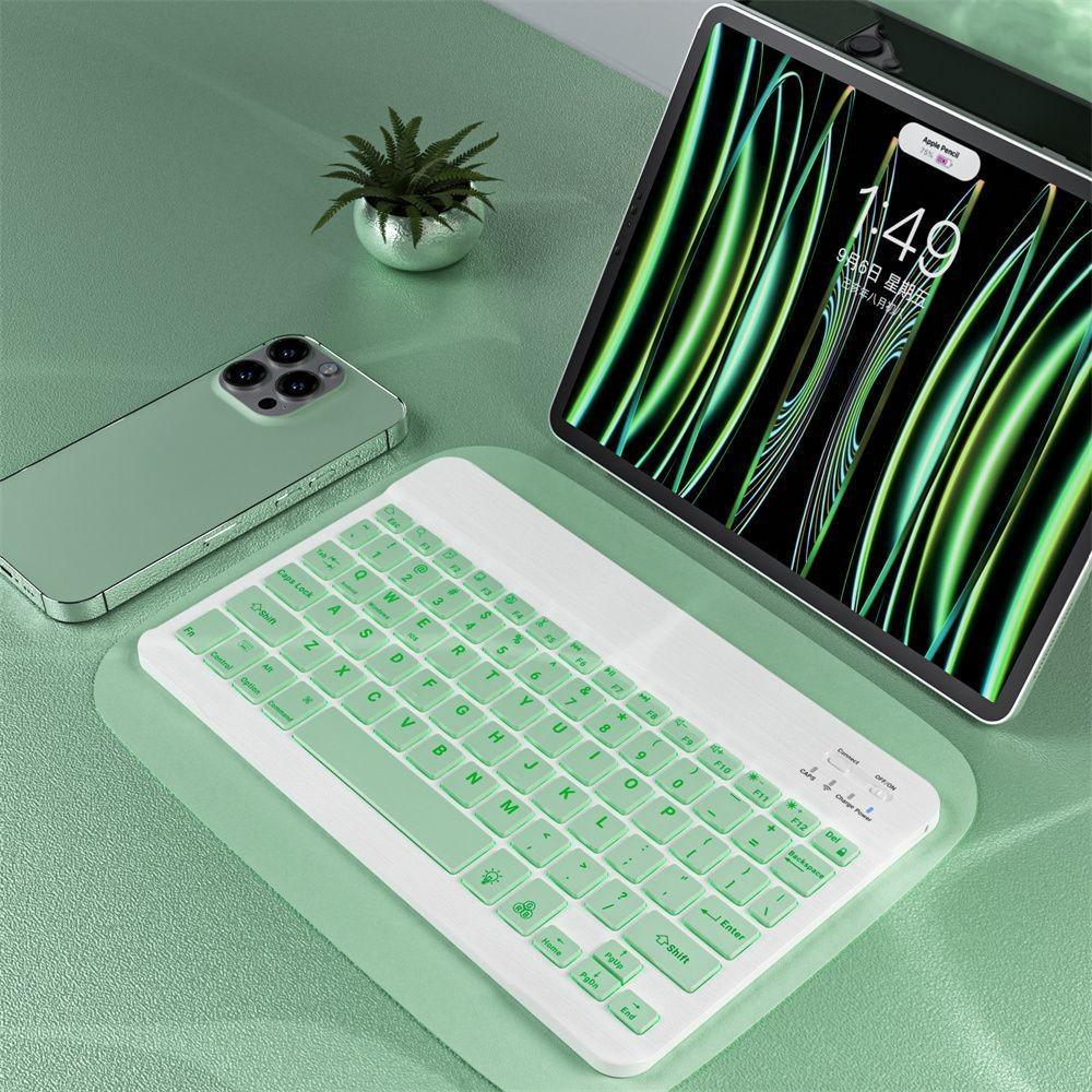 Wireless Bluetooth Keyboard Mouse Set RGB Backlit for Phone Tablet PC 10inch Multi Color