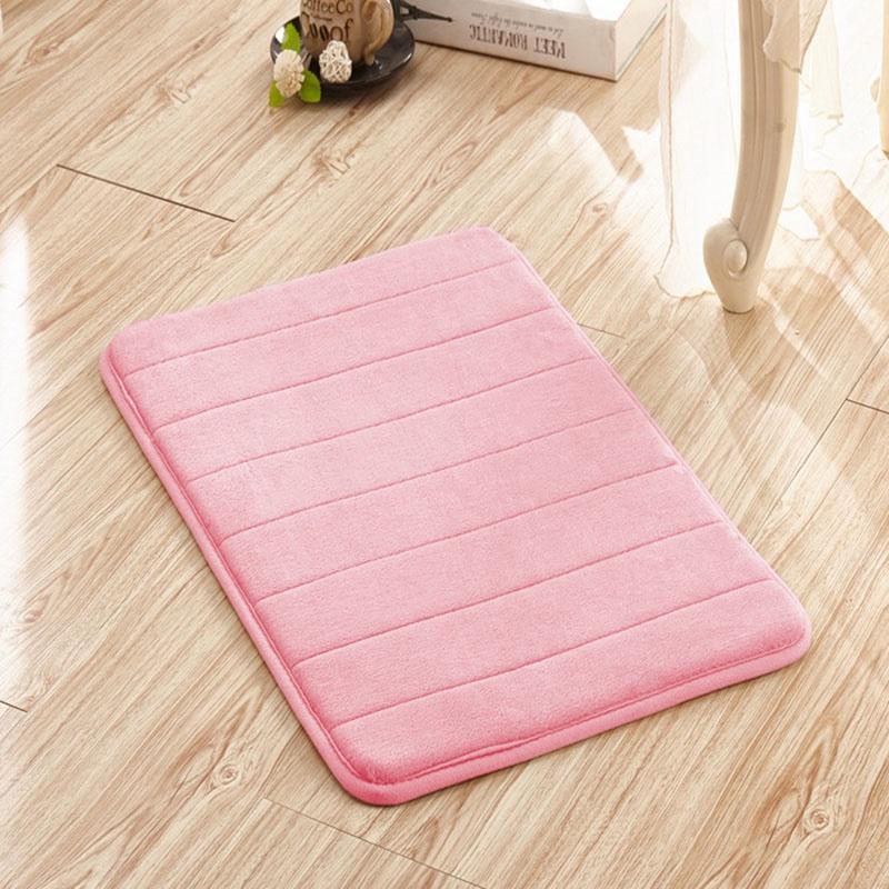 Tapis de bain en mousse à mémoire de forme luxueusement doux avec velours corail et fond antidérapant
