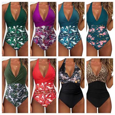 Costume da bagno intero snellente senza schiena Chic Europeo e Americano 2024 per Donna