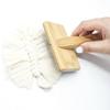 Cats Brush Bamboo Wood Handle Dog Grooming Comb Gently Removes Loose Hair Tan