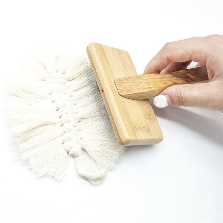 Cats Brush Bamboo Wood Handle Dog Grooming Comb Gently Removes Loose Hair Tan