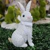 M-Modern-Simulation Bunny Figurine Festival Art Craft Ornament Easter Tabletop Decoration, Easy To Use White-B