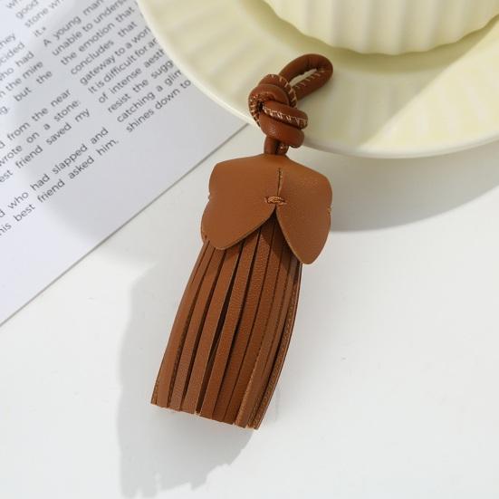 Fusk Läder Tofs Hängande Prydnad DIY Hantverk Tillverkning Vintage Tofs Hänge Väska Plånbok Bil Nyckelring Skolväska Hängande Dekoration