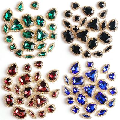 20 Crystal Claw Chain Around The Edge of The Burnout Single Claw Hand-sewn Drill DIY Wedding Accessories Buckle Accessories Rhinestone Sew On Beads