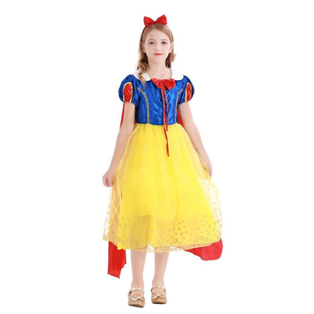 Girls' Snow White Performance Dress: Classic Puffy Birthday Costume for Ages 3-6, Hot Selling