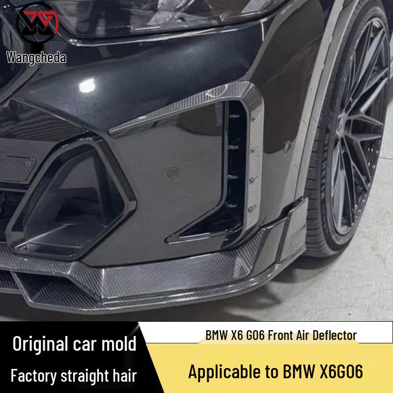 BMW X6 G06 LUM Style Carbon Fiber Front Bumper Spoiler & Wind Deflector Upgrade