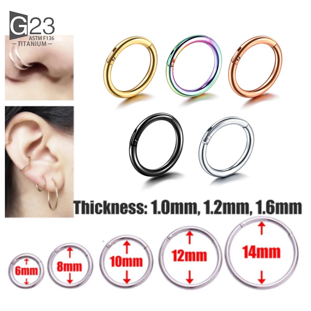 10pcs/50Pcs G23 Titanium Nose Piercing Hinged Segment Hoop Ring For Women Men Septum Clicker Ear Helix Earring Piercing Jewelry