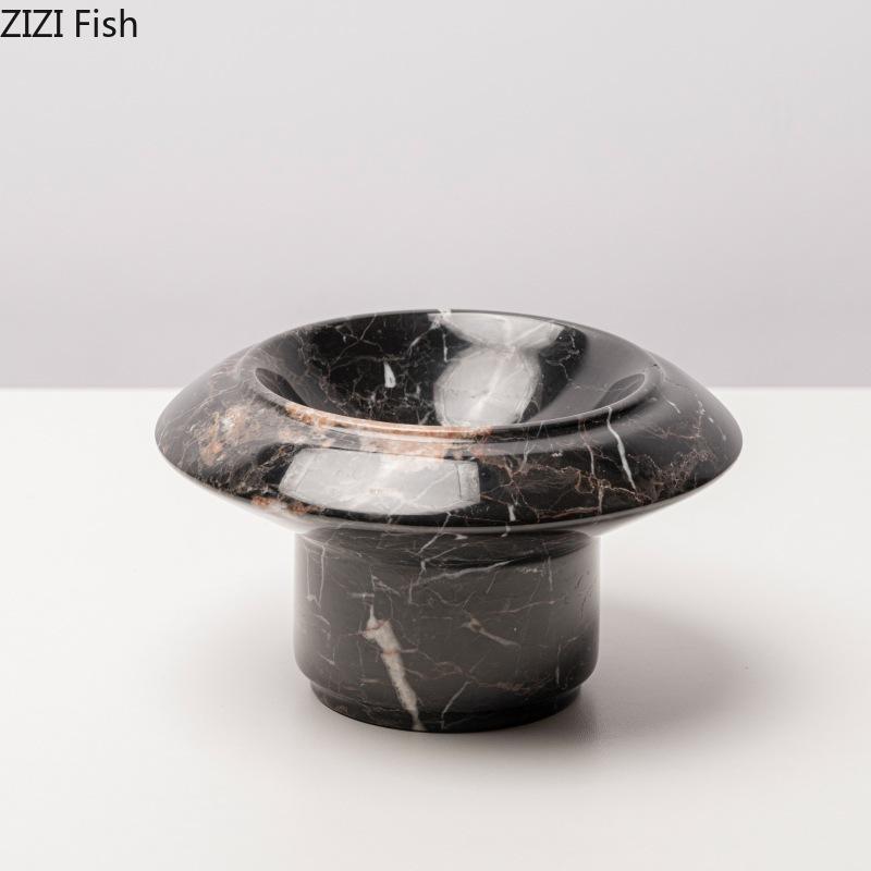 Naturalny Marmur Okrągły Wazon Doniczki Dekoracja Biurka Kompozycja Kwiatowa Nowoczesne Rzemiosło Wazony Kwiatowe Estetyczny Wystrój Pokoju
