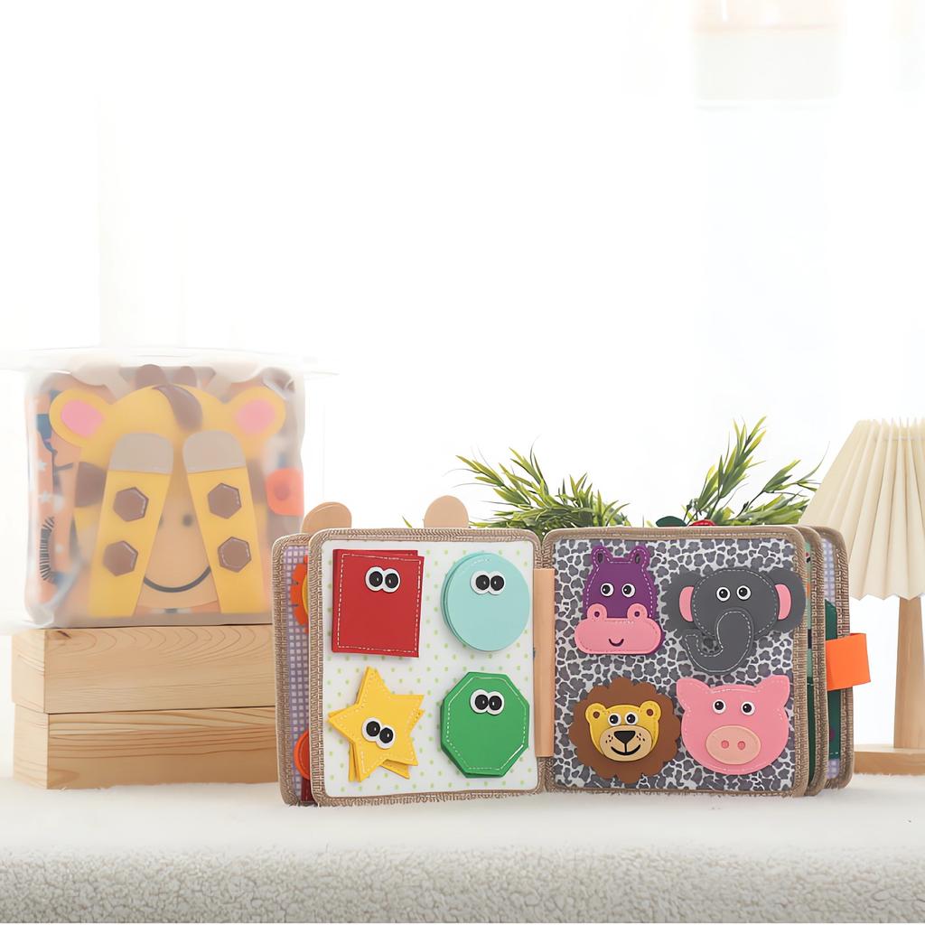 Montessori Spielzeug Beschäftigungsbuch Kinder Formenspielzeug Feine Säuglinge Frühe Farbkognitive Lernspielzeuge Grundlegende Lebenskompetenzen Spielzeug