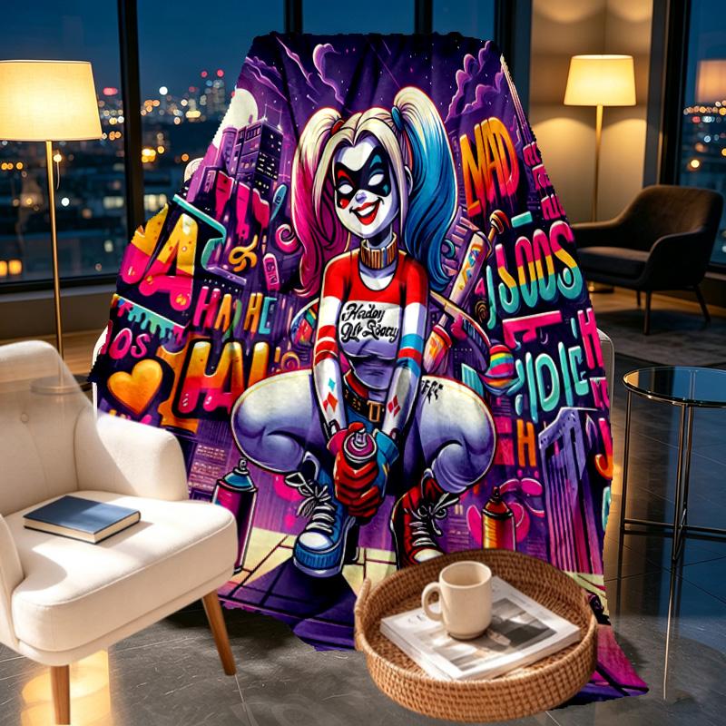 Superhero Print Blanket - Soft & Comfortable, for Bedroom, Travel, Sofa, Home Decoration - Birthday Christmas Gift for Friend