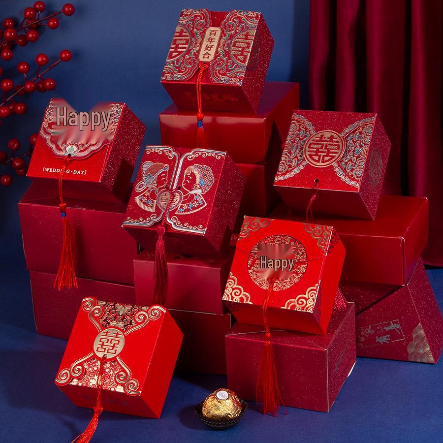 2024 National Style Wedding Candy Gift Box - Chinese Creative Engagement Bag