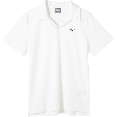 Pile Open Casual Comfortable Solid Color Short Sleeve Polo Shirt Men Polo Shirts White 671065-02