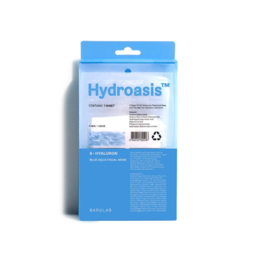 Barulab Hydro Oasis™ 6-Hyaluronic Acid Blue Aqua Facial Mask 10 Sheets