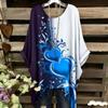 Damen Elegantes Bohemian Zweifarbiges T-Shirt - Herz & Blumendruck Mit Schmetterling Damenbekleidung Trend 2025 Grafik T-Shirts