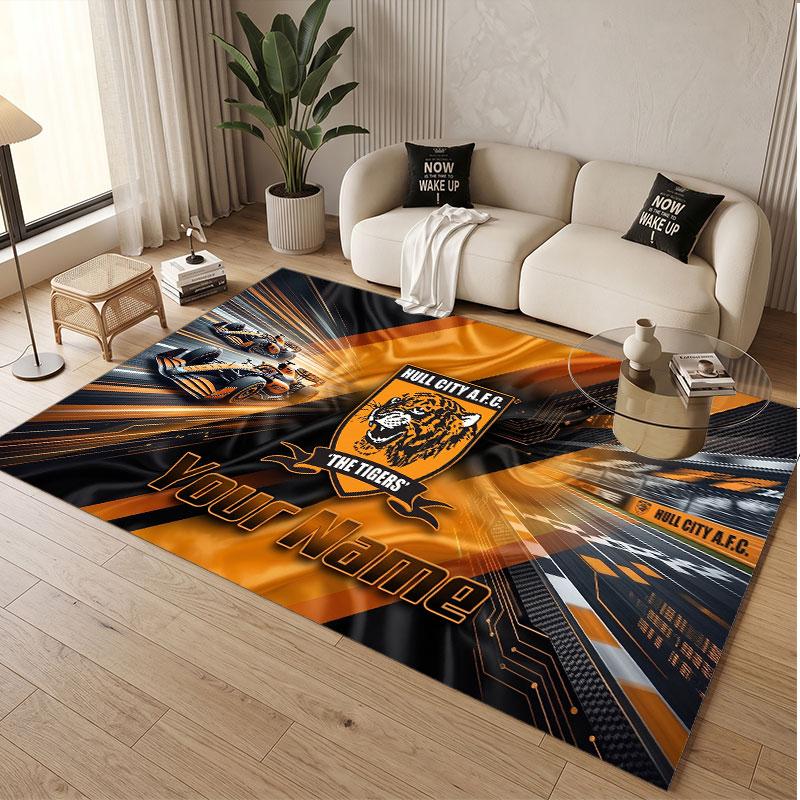 Custom Rug Hull FC Pattern Print Name Text Soft Non‑Slip Floor Carpet for Home Indoor Decoration