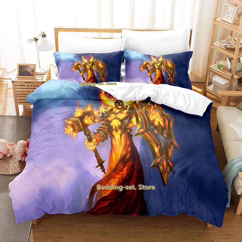 2023 Game Hearthstone Heroes Of Warcraft Bedding Set Cartoon Anime three-piece Set Teenager Bedroom Duvetcover Sets