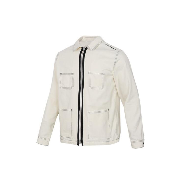 Converse Pocket Woven Long Sleeves Jacket Asia Sizing White Men s 10020896-A04 M