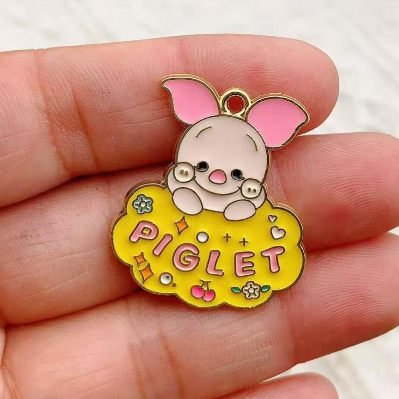 10pcs Cartoon Mickey Mouse Decorations Cute Alloy Pendant Anime Figures Children's DIY Creative Fashion Jewelry Accessories Gift