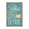 Vintage Fresh Coffee Plaque Metal Tin Sign Retro Drink Coffee Poster Wall Stickers for Cafe Shop Restaurant Home Room Decor