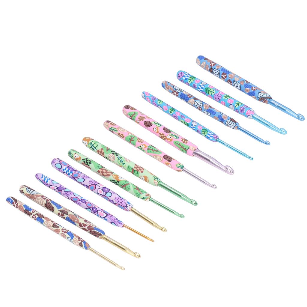 12Pcs Crochet Hooks Ergonomic Soft Handle Aluminum Crochet Needle Kit for Beginners for Crochet