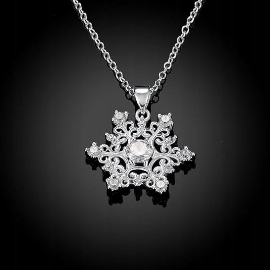 Necklace Pendant Silver 925 Chain Snowflake Gift