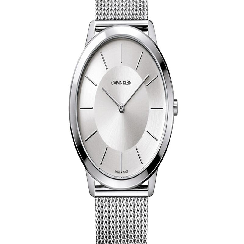 CALVIN KLEIN simple series watch quartz movement stainless steel strap silver dial men's watch trendy classic large dial K3M21126