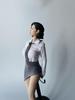 [TOYBARJAPAN] 16 Scale Figure Accessory  Fits TBLeague and other body types. Beautiful Female Office Lady Style: White Shirt and Side-Slit Gray