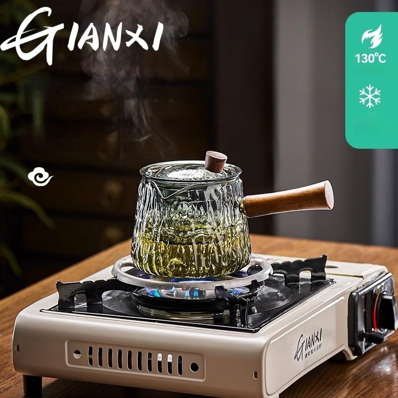 Wooden Handle Side Teapot High Temperature Glass Tea Maker Tea Water Separation Brewing Teapot Filter Kung Fu Tea Set