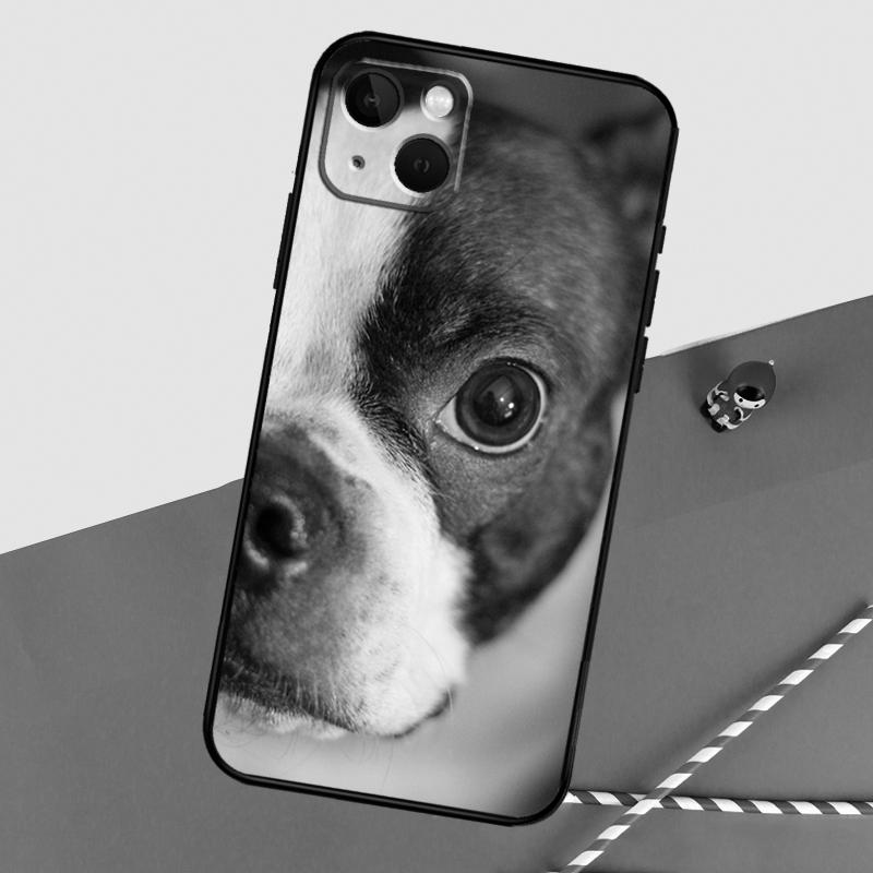 Boston Terrier Dog Phone Case For iPhone 16 Pro Max 12 13 Mini 11 14 15 Pro Max XR 15 16 Plus 16e Back Cover