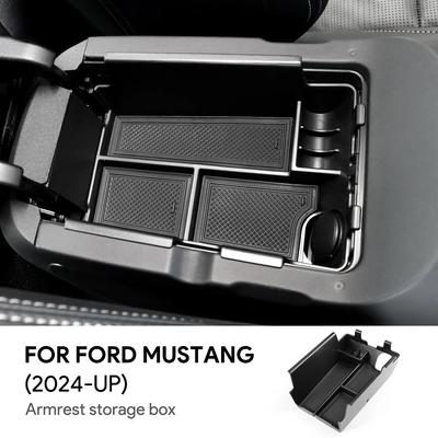 Center Console Armrest Storage Organizer for Ford Mustang Dark Horse EcoBoost GT S650 2024 2025 LHD