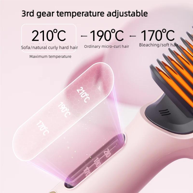5000W Negative Ion Hair Straightener Comb Ceramic Heating Brush For Frizz Free Smooth Hair