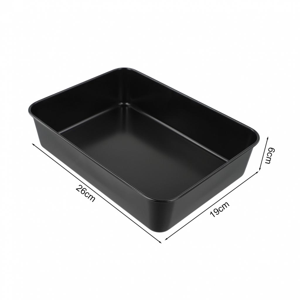 Molde de acero al carbono para hornear brownies, 26 x 19 x 6 cm de profundidad, apto para horno.