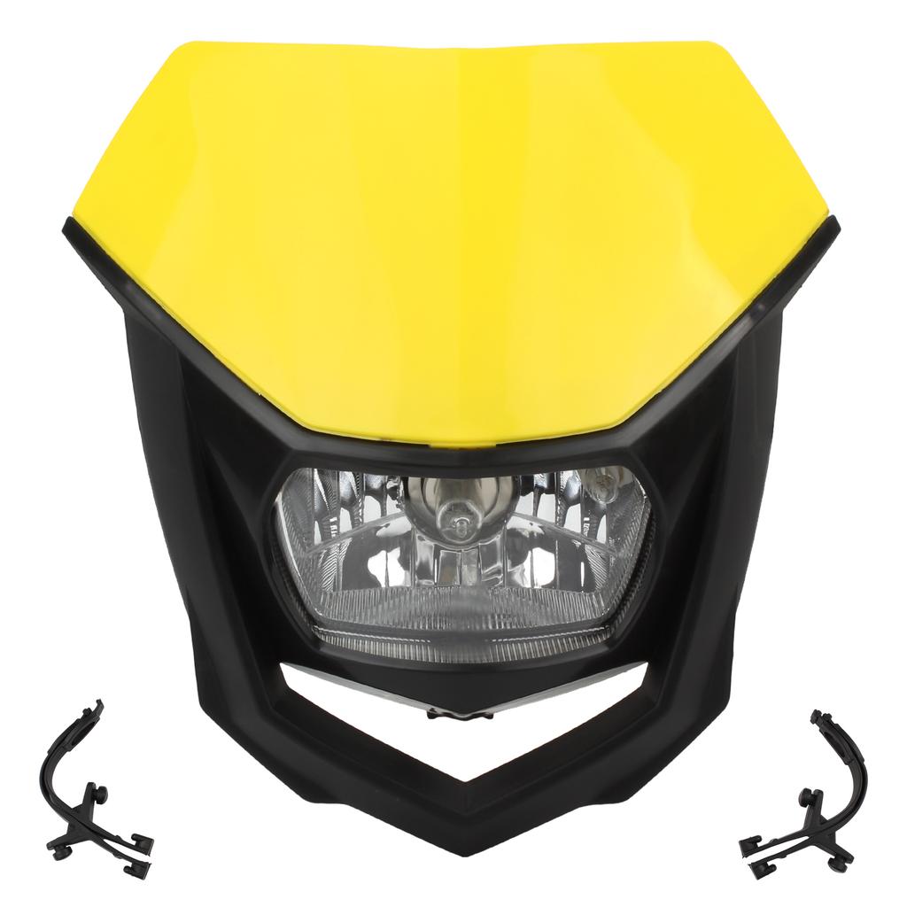 Motorcycle Dirt Bike Halogen Headlight Plate For Honda Kawasaki Yamaha Moto Universal Accessories Head Light Enduro Headlamp