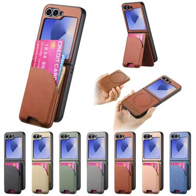 2 In 1 Detachable Vertical Cards Solt Cowboy Pattern Wallet Case For Samsung Galaxy Z Flip 7 FE 6 5 5G Flip6 Stand Pocket Cover