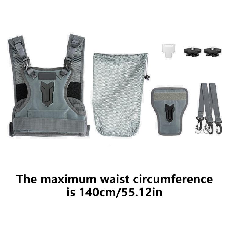 Two Camera Carrying Chest Harness Vests System with Secure Straps for 2 Cameras Hiking and Sightseeing