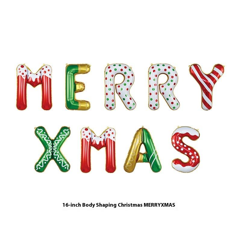 

1Pc Merry Christmas Balloon Banner For Christmas Party Decorations 16Inch Aluminum Foil Balloon Banner Happy Year Decoration